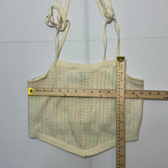 SO Clothing Size Small Y2K-Boho Crotchet Knitted Cropped Top Perfect For Summer - Picture 4 of 5